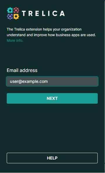 The browser extension login pop-up.