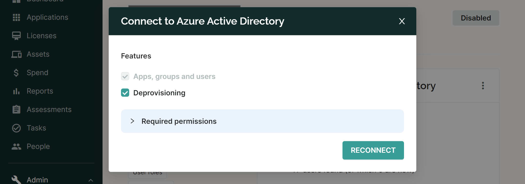 Reconnecting the Azure Active Directory integration